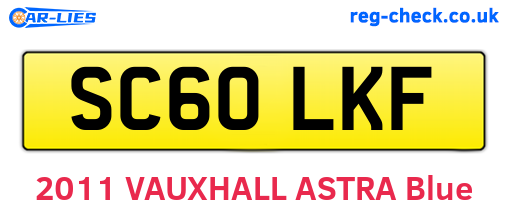 SC60LKF are the vehicle registration plates.