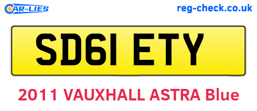 SD61ETY are the vehicle registration plates.