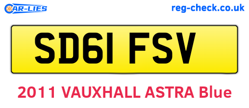 SD61FSV are the vehicle registration plates.
