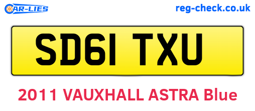 SD61TXU are the vehicle registration plates.