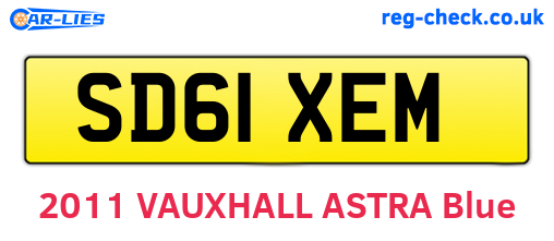 SD61XEM are the vehicle registration plates.