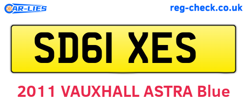 SD61XES are the vehicle registration plates.