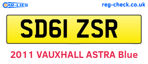 SD61ZSR are the vehicle registration plates.