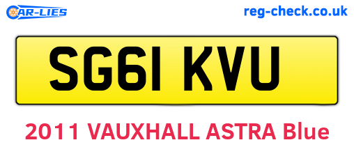 SG61KVU are the vehicle registration plates.