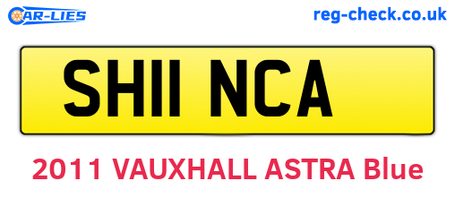 SH11NCA are the vehicle registration plates.