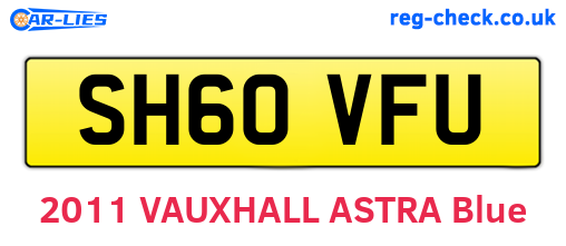 SH60VFU are the vehicle registration plates.