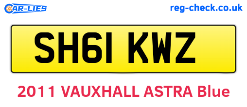 SH61KWZ are the vehicle registration plates.