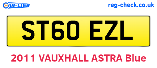 ST60EZL are the vehicle registration plates.
