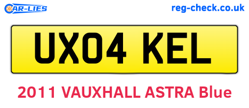 UX04KEL are the vehicle registration plates.