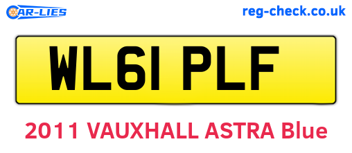 WL61PLF are the vehicle registration plates.