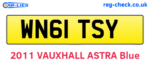 WN61TSY are the vehicle registration plates.