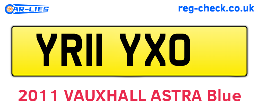 YR11YXO are the vehicle registration plates.