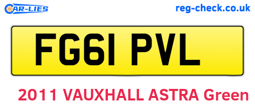 FG61PVL are the vehicle registration plates.