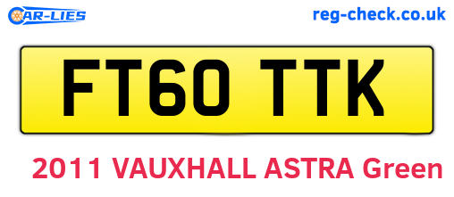 FT60TTK are the vehicle registration plates.