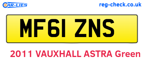 MF61ZNS are the vehicle registration plates.