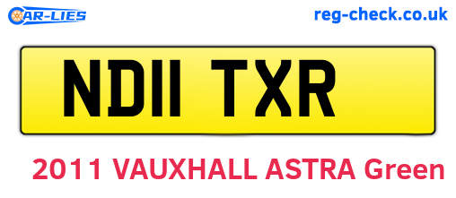 ND11TXR are the vehicle registration plates.