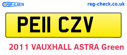 PE11CZV are the vehicle registration plates.
