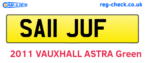 SA11JUF are the vehicle registration plates.