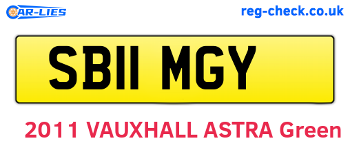 SB11MGY are the vehicle registration plates.