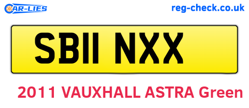 SB11NXX are the vehicle registration plates.
