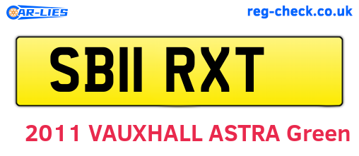 SB11RXT are the vehicle registration plates.