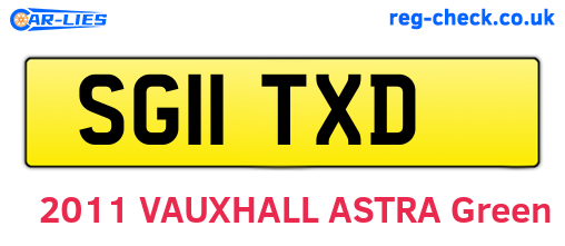 SG11TXD are the vehicle registration plates.