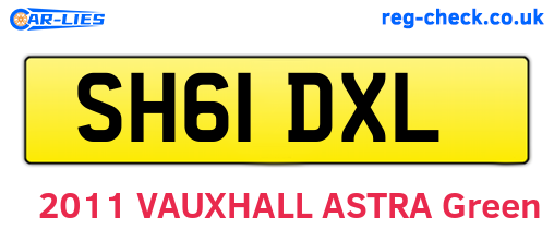 SH61DXL are the vehicle registration plates.