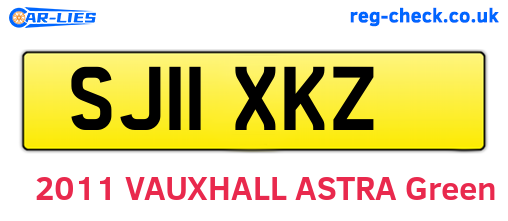 SJ11XKZ are the vehicle registration plates.