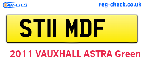 ST11MDF are the vehicle registration plates.