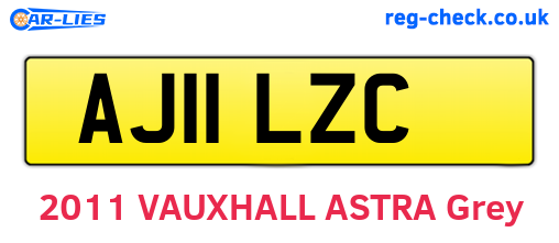 AJ11LZC are the vehicle registration plates.