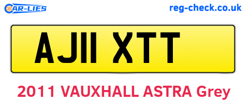 AJ11XTT are the vehicle registration plates.