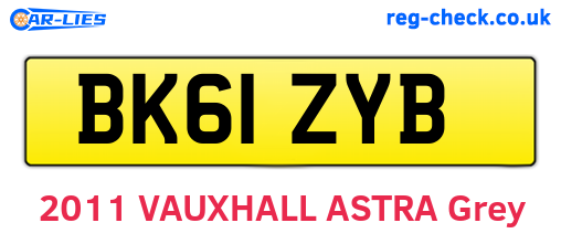 BK61ZYB are the vehicle registration plates.