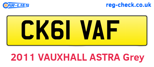 CK61VAF are the vehicle registration plates.
