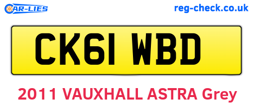 CK61WBD are the vehicle registration plates.