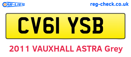 CV61YSB are the vehicle registration plates.