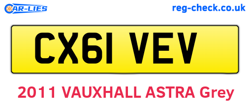 CX61VEV are the vehicle registration plates.
