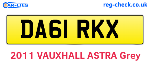 DA61RKX are the vehicle registration plates.