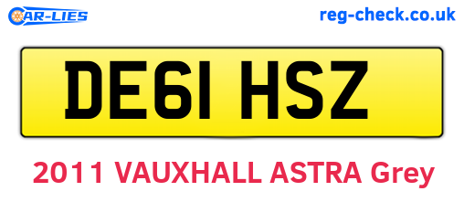 DE61HSZ are the vehicle registration plates.