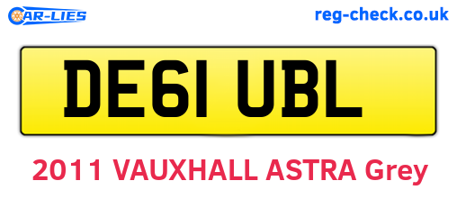 DE61UBL are the vehicle registration plates.