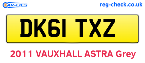 DK61TXZ are the vehicle registration plates.