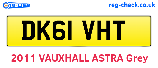 DK61VHT are the vehicle registration plates.