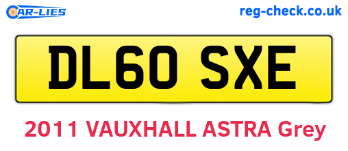 DL60SXE are the vehicle registration plates.