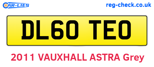 DL60TEO are the vehicle registration plates.