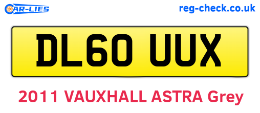 DL60UUX are the vehicle registration plates.