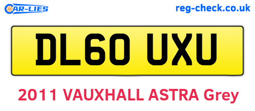 DL60UXU are the vehicle registration plates.