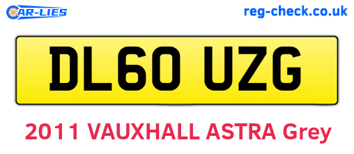 DL60UZG are the vehicle registration plates.