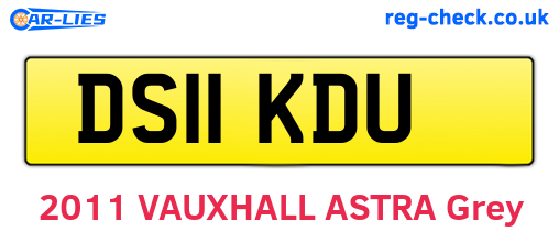 DS11KDU are the vehicle registration plates.
