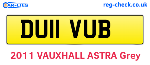 DU11VUB are the vehicle registration plates.