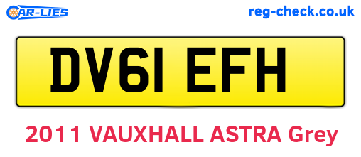 DV61EFH are the vehicle registration plates.