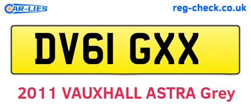 DV61GXX are the vehicle registration plates.